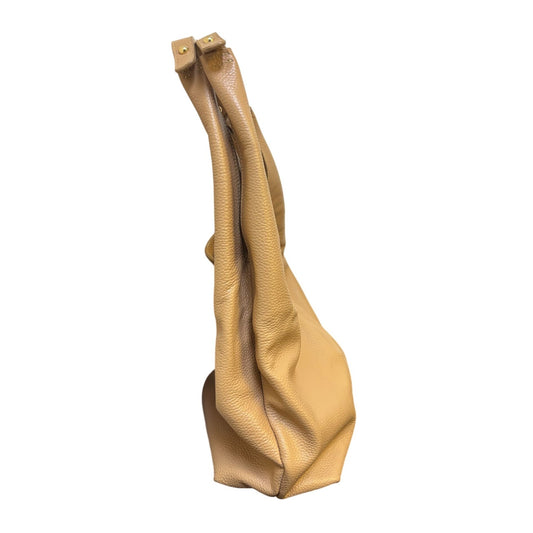 Laggo Soft Leather Hobo Shoulder Bag Camel Textured Handbag