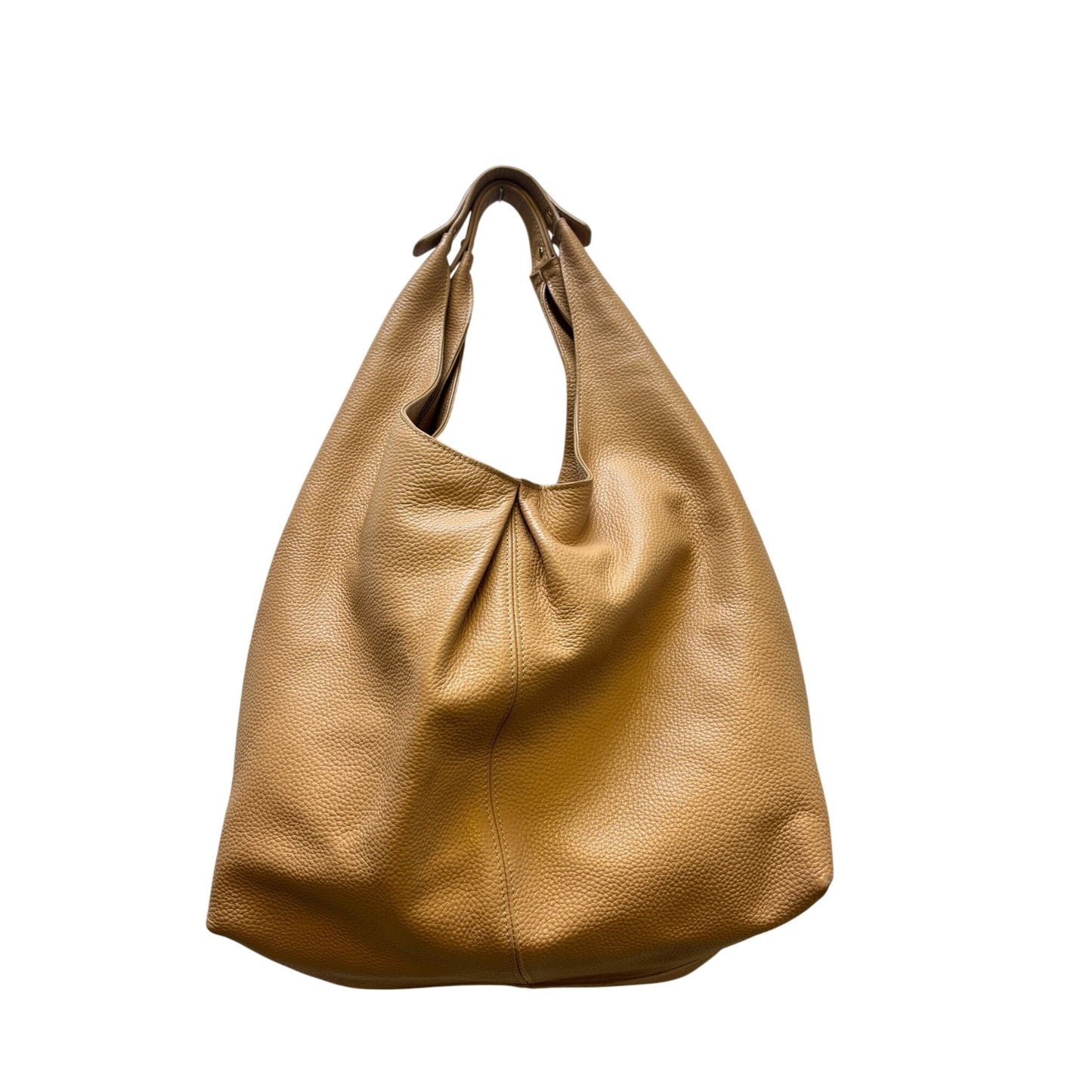 Laggo Soft Leather Hobo Shoulder Bag Camel Textured Handbag