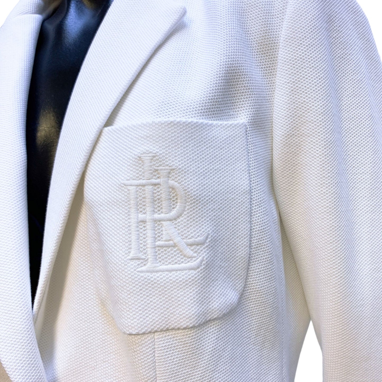 Ralph Lauren White Blazer With Embroidered Pocket L