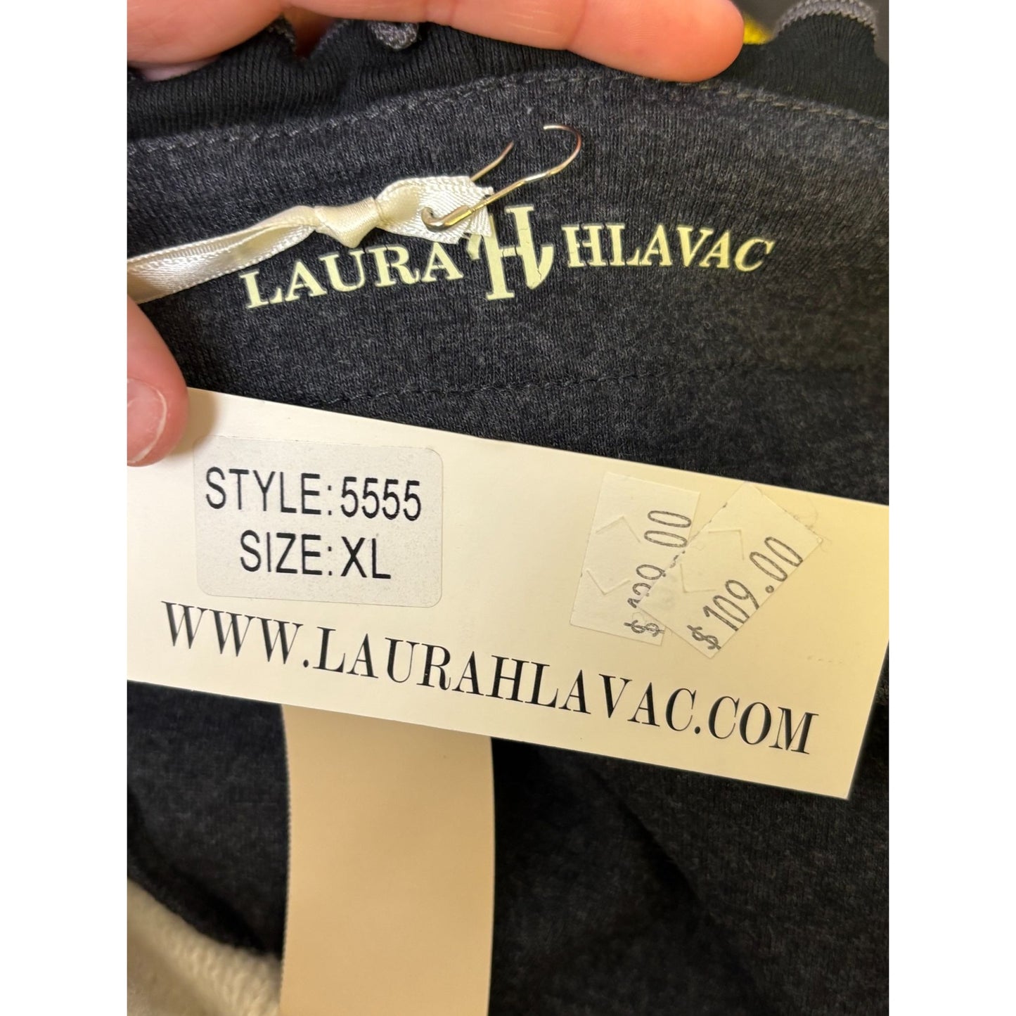 NWT Laura H Hlavac Gray Open Front Ruffled Edge Long Cardigan XL