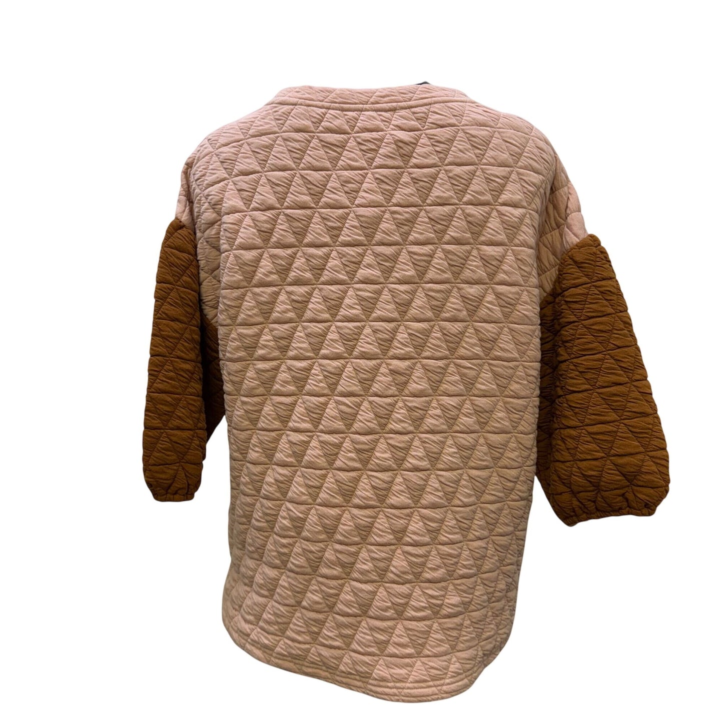 See And Be Seen 2pc Blouse & Shorts Pink Brown M
