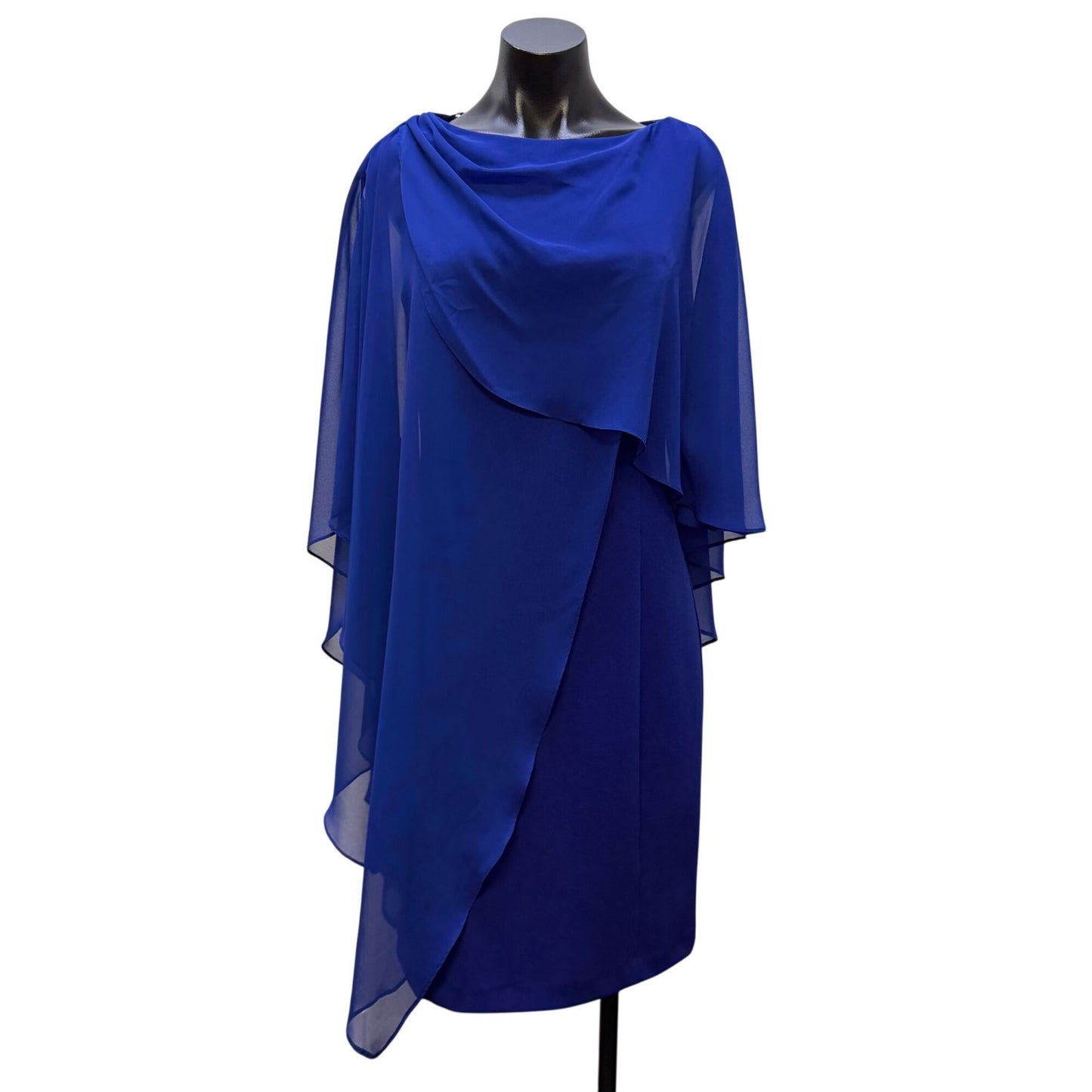 Eliza J Blue Chiffon Overlay Dress Size 10