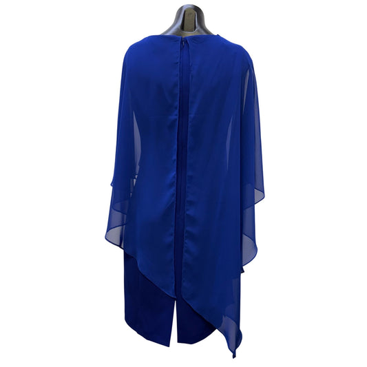 Eliza J Blue Chiffon Overlay Dress Size 10