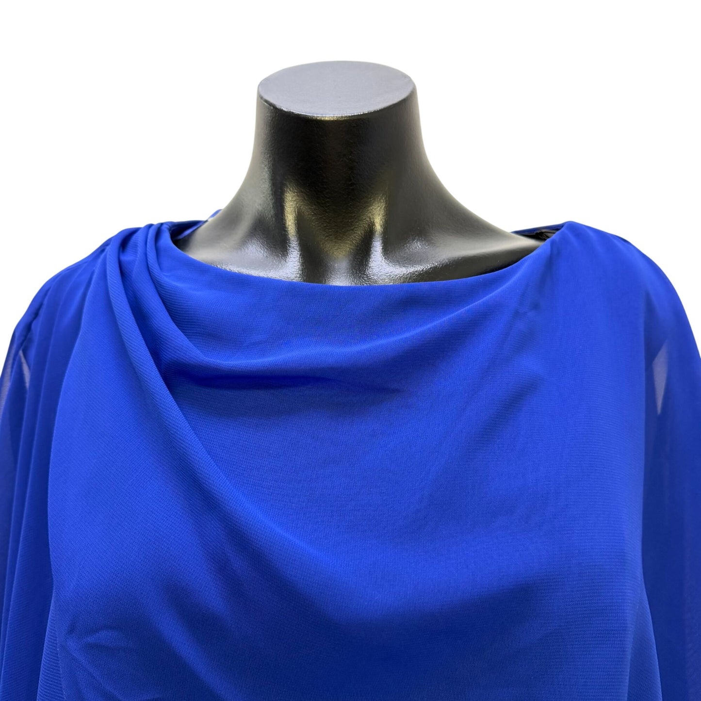 Eliza J Blue Chiffon Overlay Dress Size 10