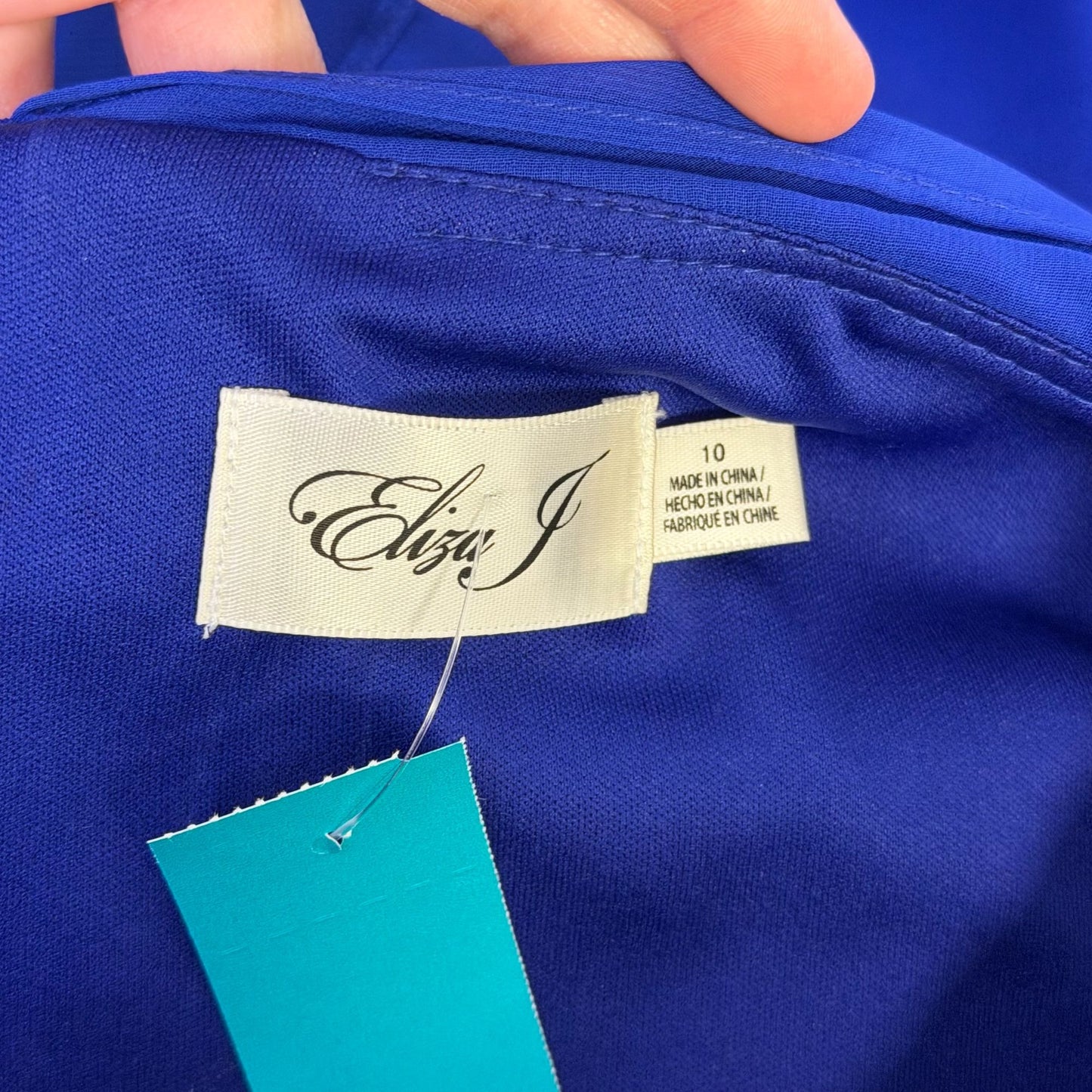 Eliza J Blue Chiffon Overlay Dress Size 10