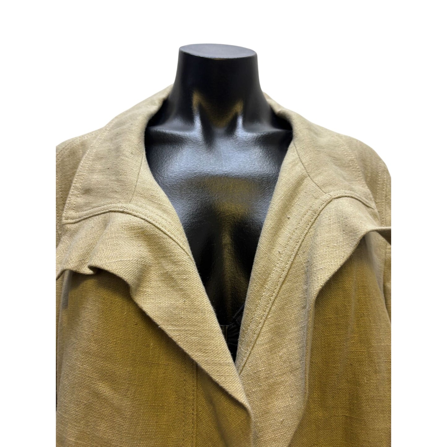 NWT Akris Punto Khaki Linen Jacket Open Front Lightweight XL