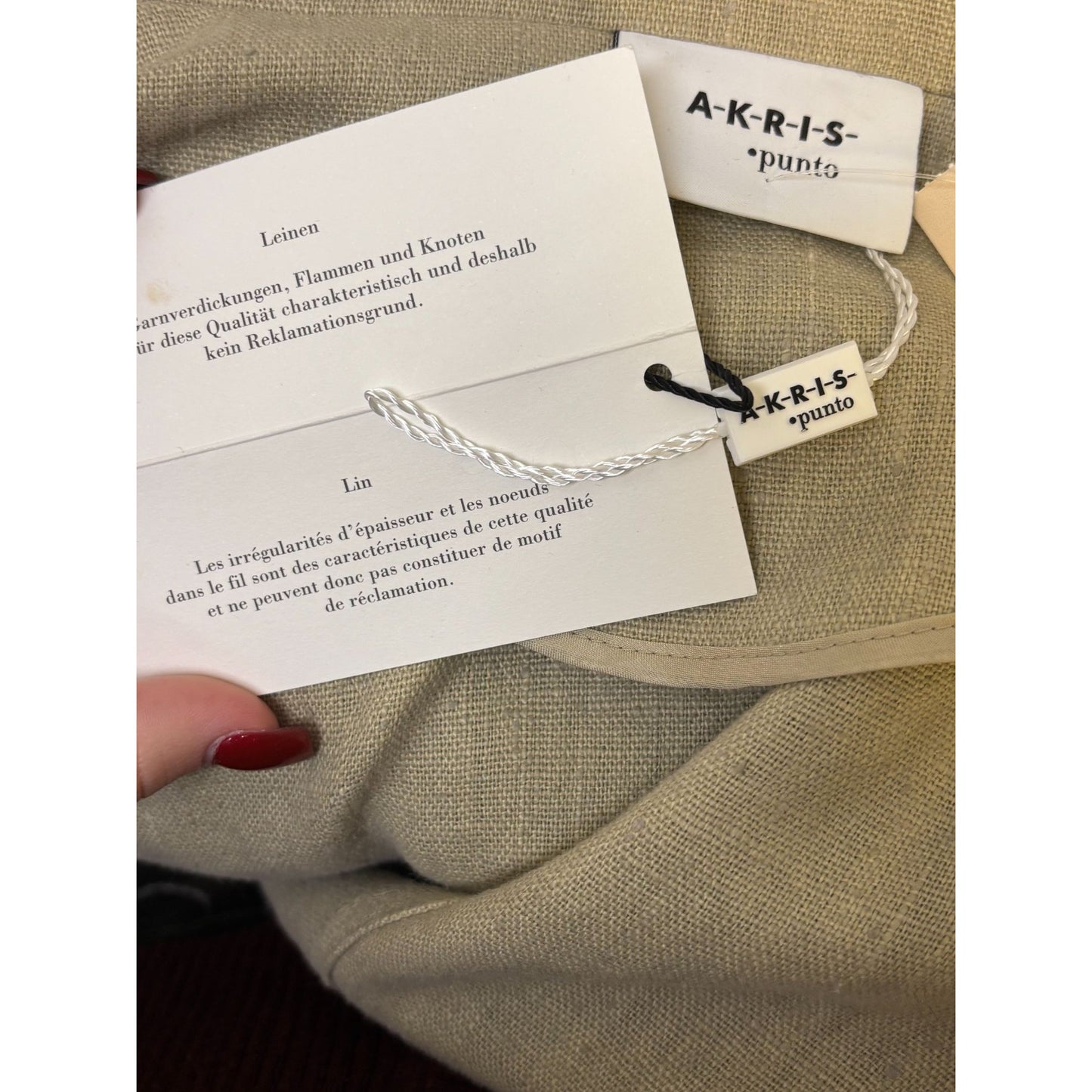 NWT Akris Punto Khaki Linen Jacket Open Front Lightweight XL