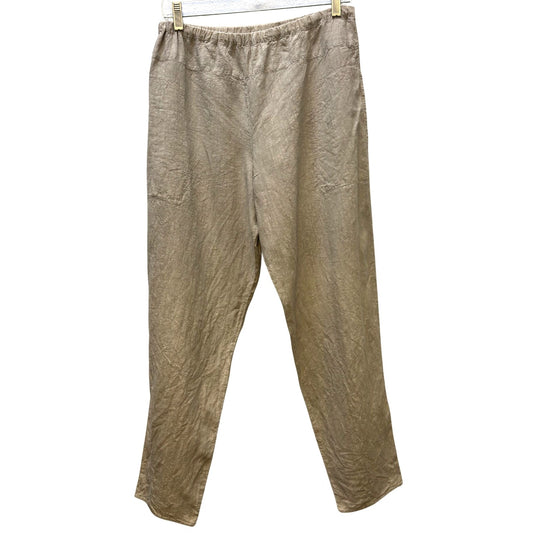 Manuelle Suibal Paris Linen Tan Pants Size 2 (Medium)