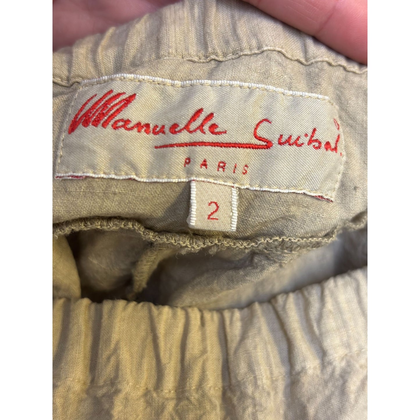 Manuelle Suibal Paris Linen Tan Pants Size 2 (Medium)