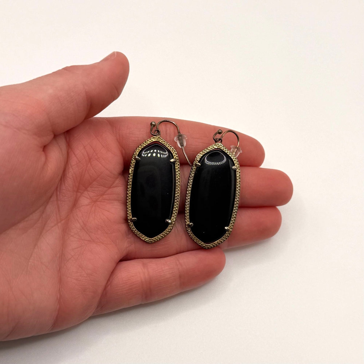 Kendra Scott Black & Gold-Tone Drop Earrings