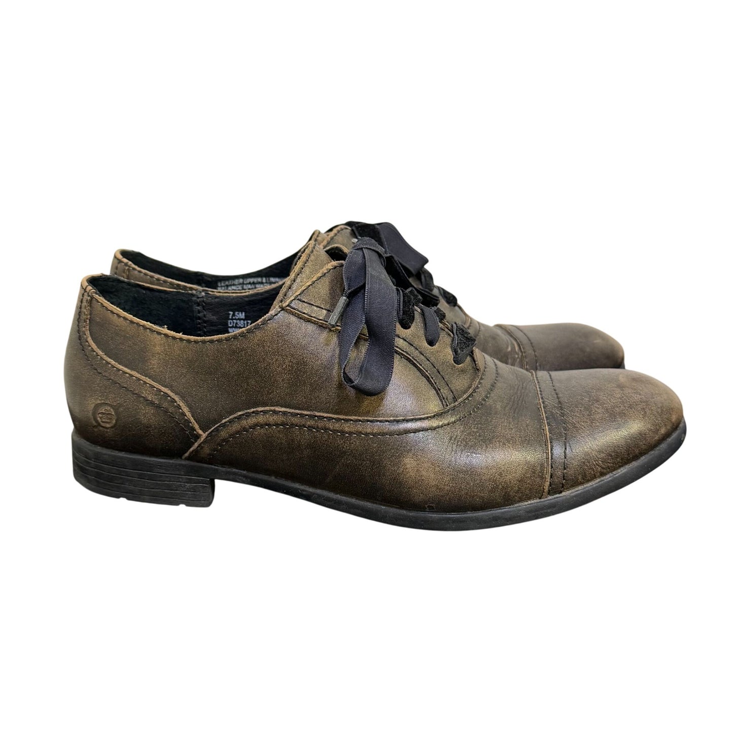 NWOT Born Brown Leather Oxford Shoes Vintage Style 7.5