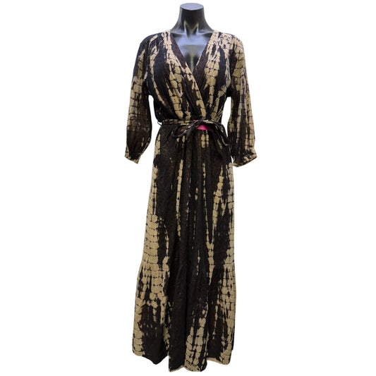 Maison Hotel Black & Cream Belted Maxi Dress S