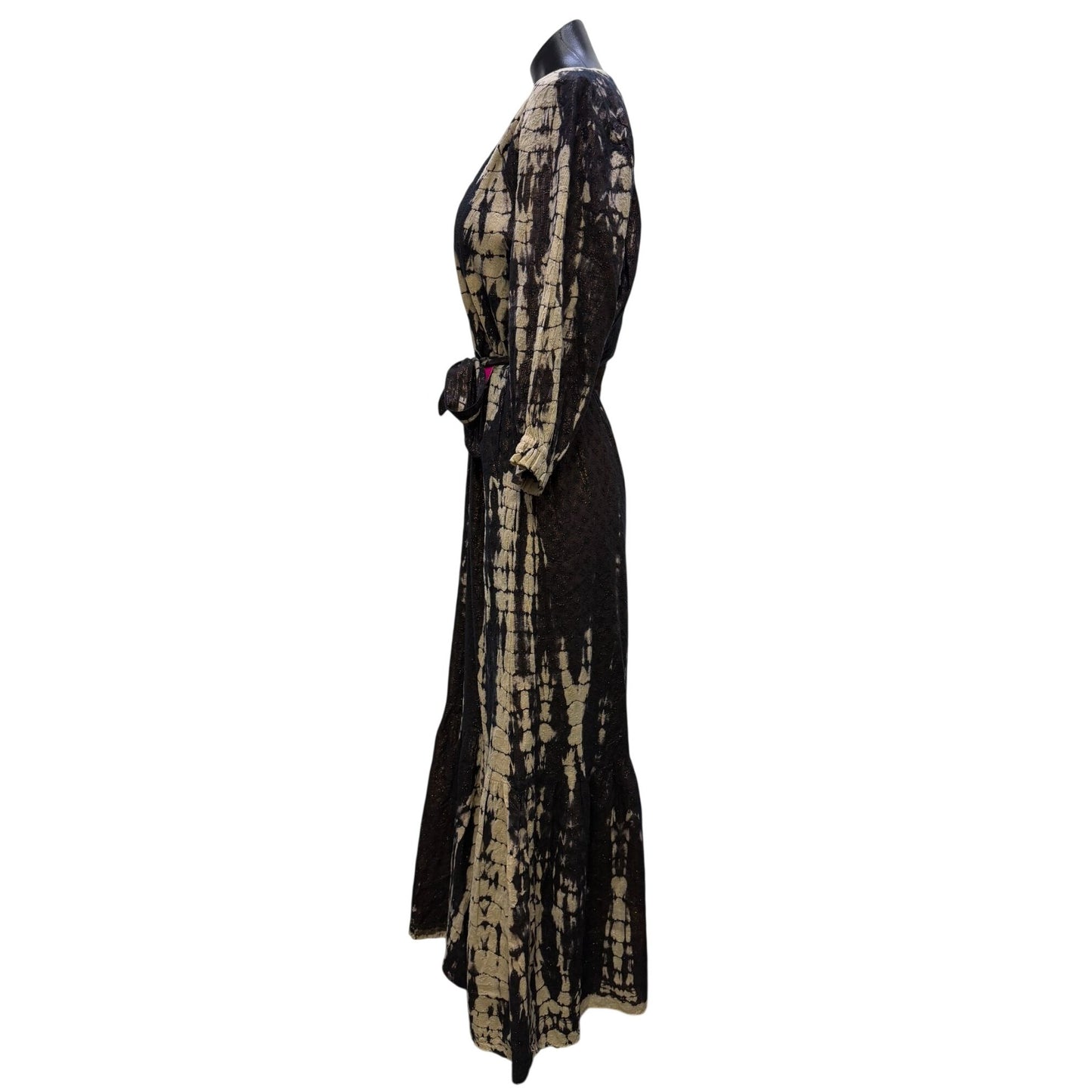 Maison Hotel Black & Cream Belted Maxi Dress S