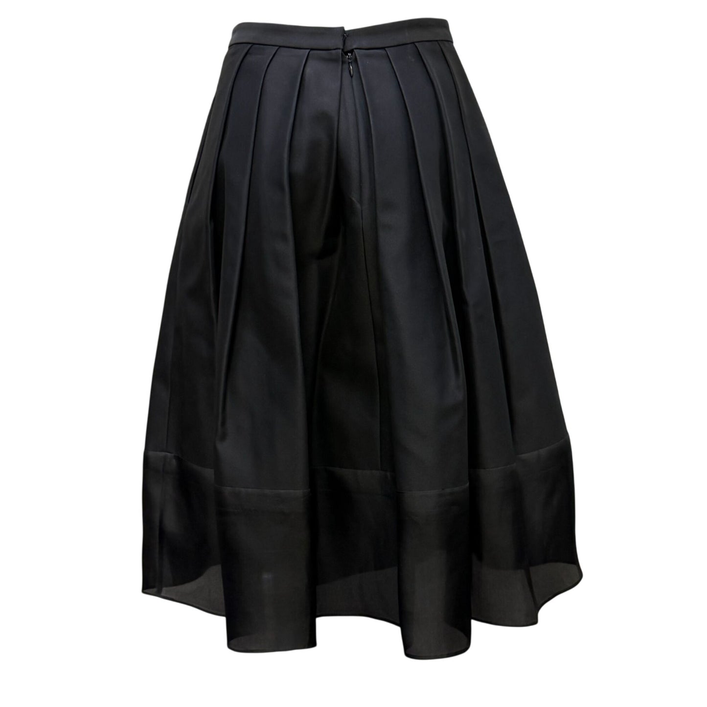 Tibi Black Pleated A-Line Midi Skirt Size 2