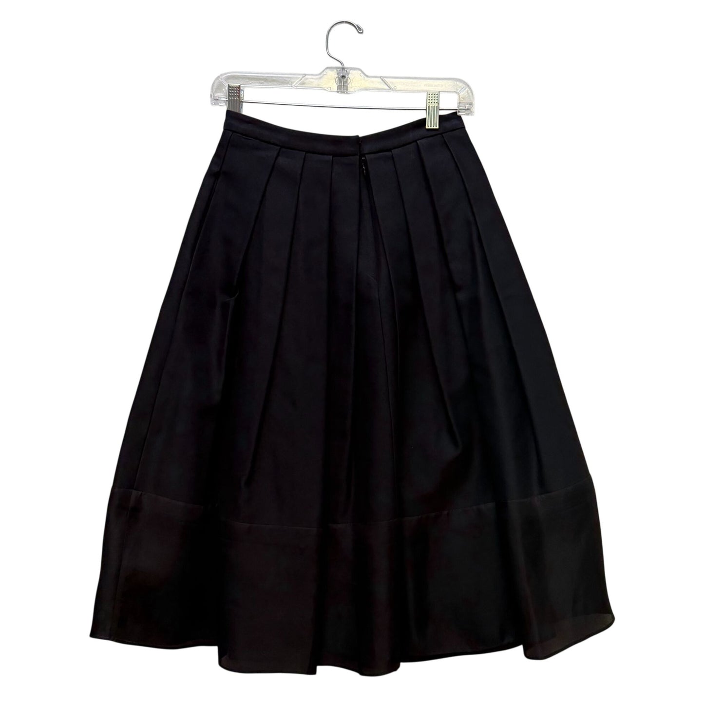Tibi Black Pleated A-Line Midi Skirt Size 2