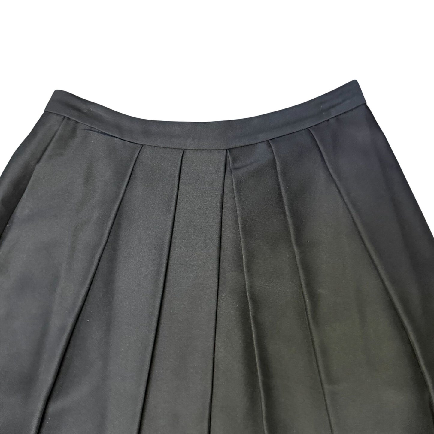 Tibi Black Pleated A-Line Midi Skirt Size 2