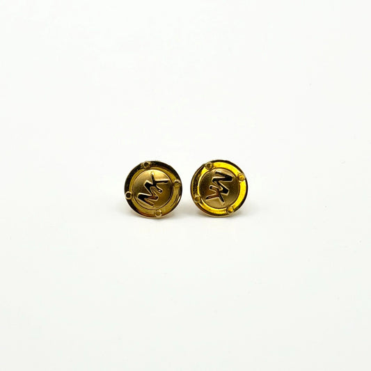 Michael Kors Gold-Tone MK Logo Stud Earrings