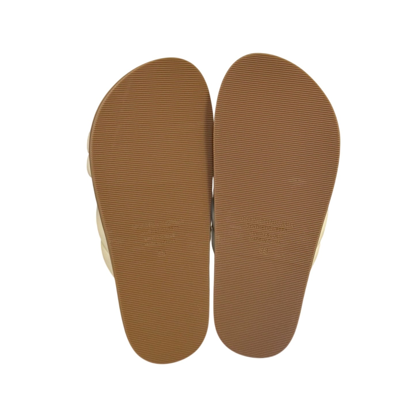 Covet Sol Slides Cream Sandals Size 38/7.5