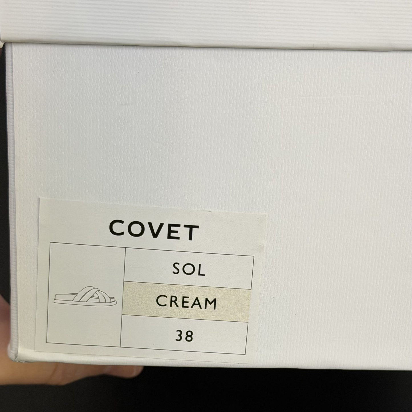 Covet Sol Slides Cream Sandals Size 38/7.5
