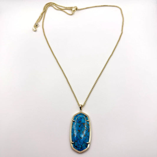 Kendra Scott Necklace Gold-Tone With Turquoise Pendant