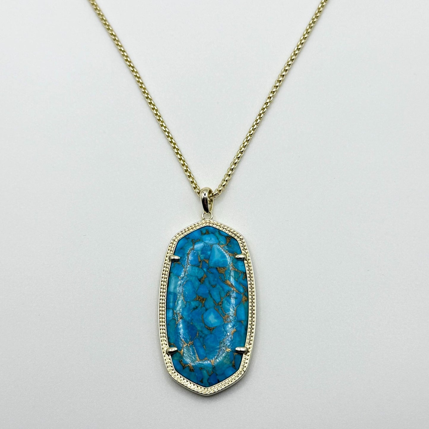 Kendra Scott Necklace Gold-Tone With Turquoise Pendant