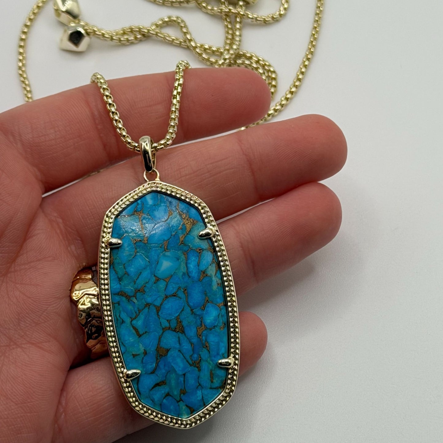 Kendra Scott Necklace Gold-Tone With Turquoise Pendant