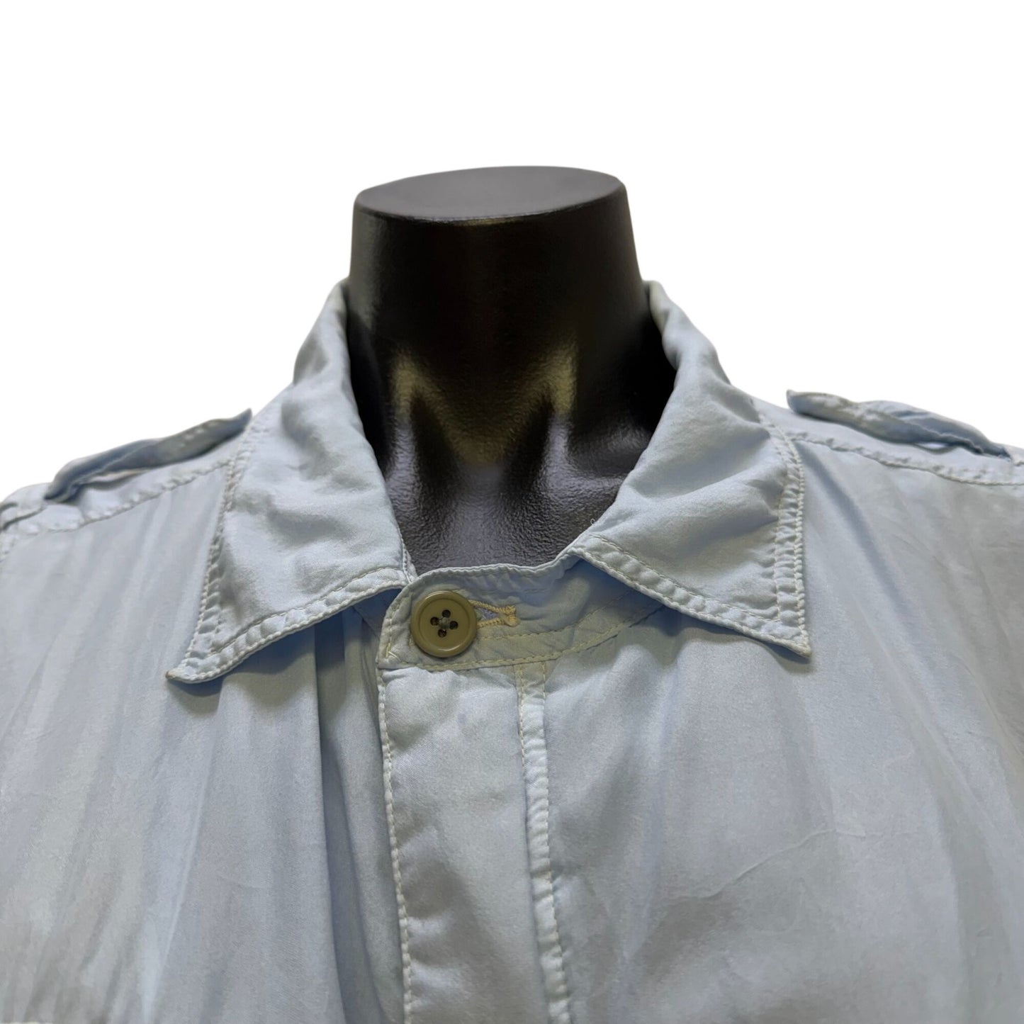 Pete & Greta Blue Sleeveless Utility Vest With Pockets & Tie Waist S