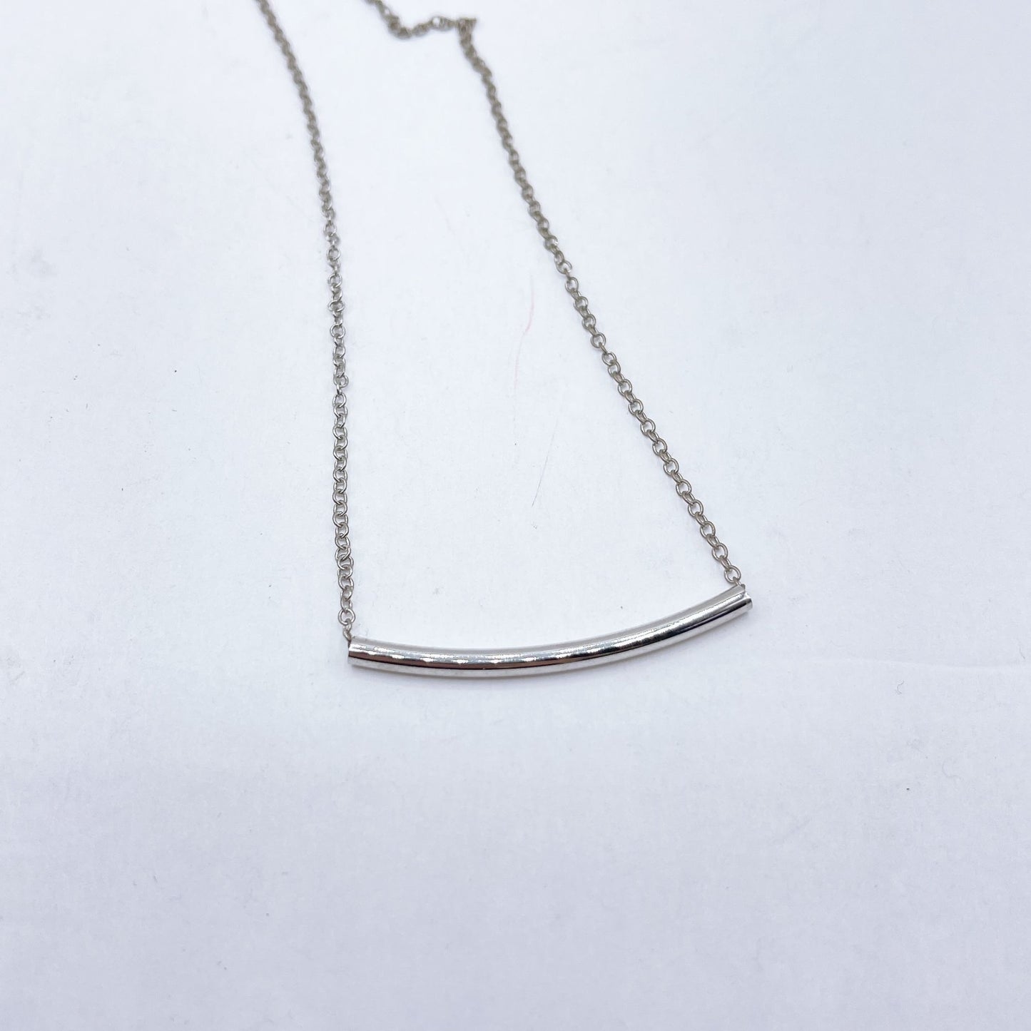 Kendra Scott Silver Bar Pendant Necklace Adjustable Chain