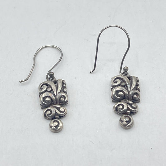 Vintage 925 Sterling Silver Filigree Dangle Earrings Medium