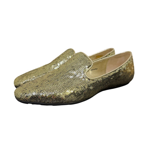 NWOT Jimmy Choo Gold Sequin Loafers Size 7 / EU 37.5