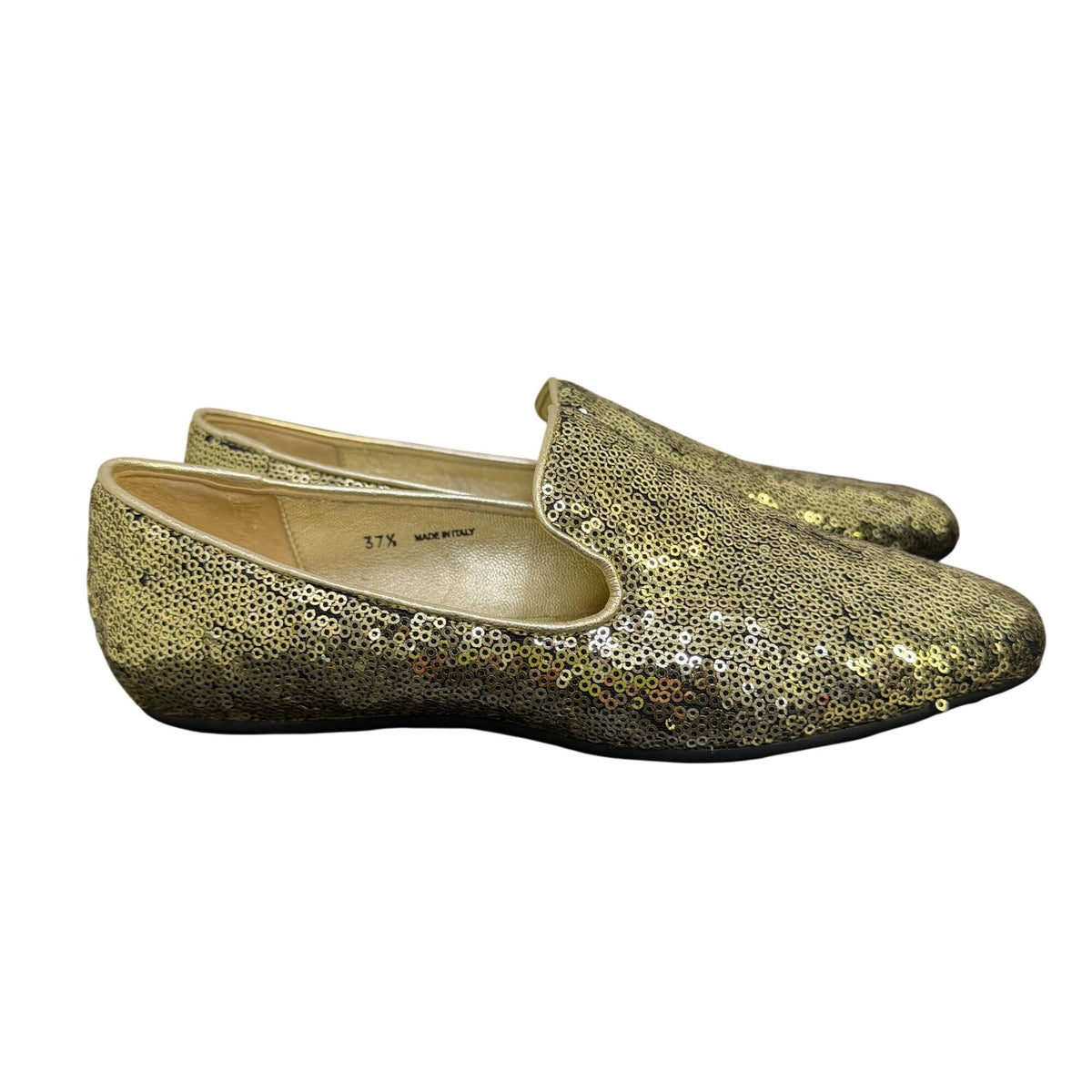 NWOT Jimmy Choo Gold Sequin Loafers Size 7 / EU 37.5