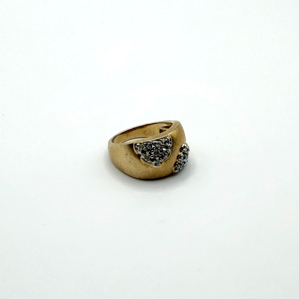 925 Gold Tone Ring With Clustered Silver Accents Sz 9
