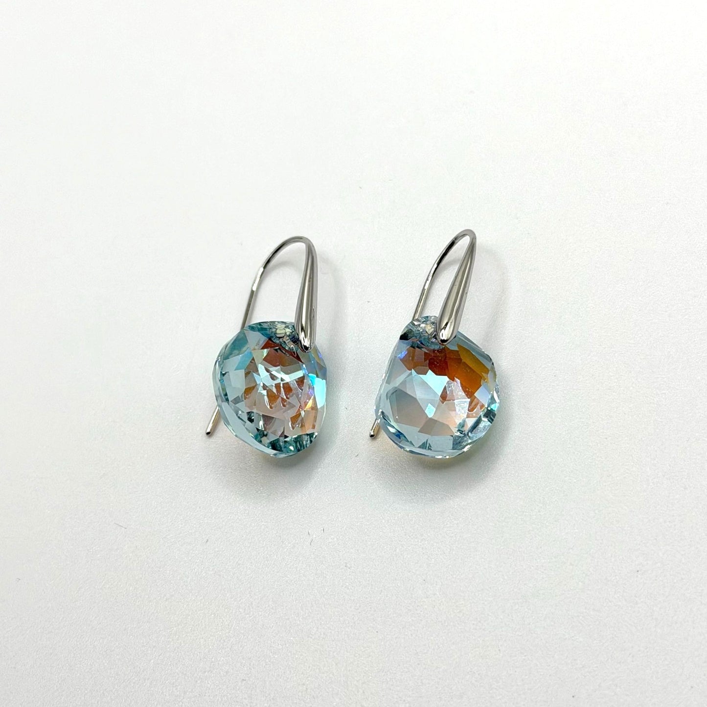 Swarovski Crystal Galet Crystal Drop Earrings In Silvertone