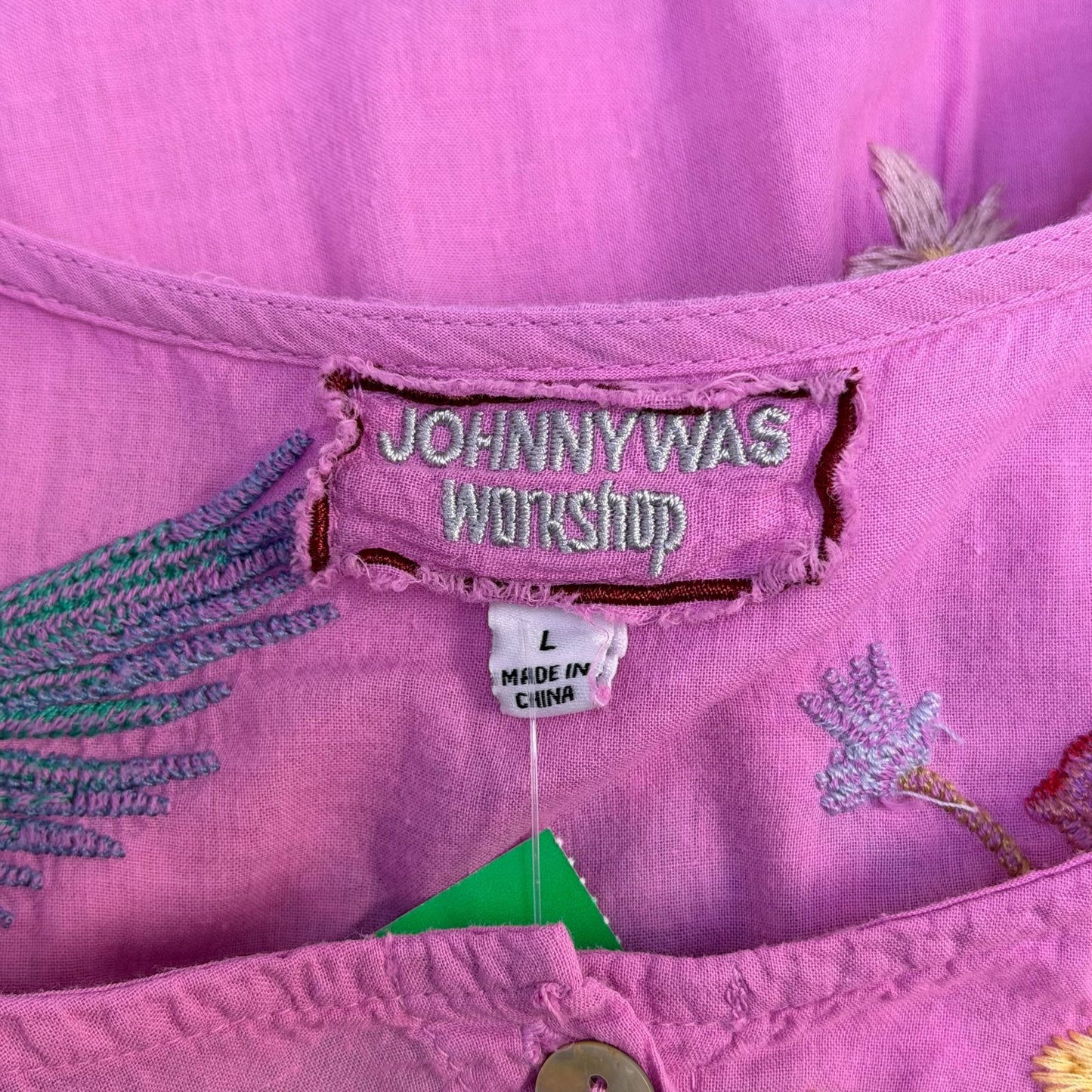 Johnny Was Purple Multi-Color Embroidered Maxi Dress AS IS Size L