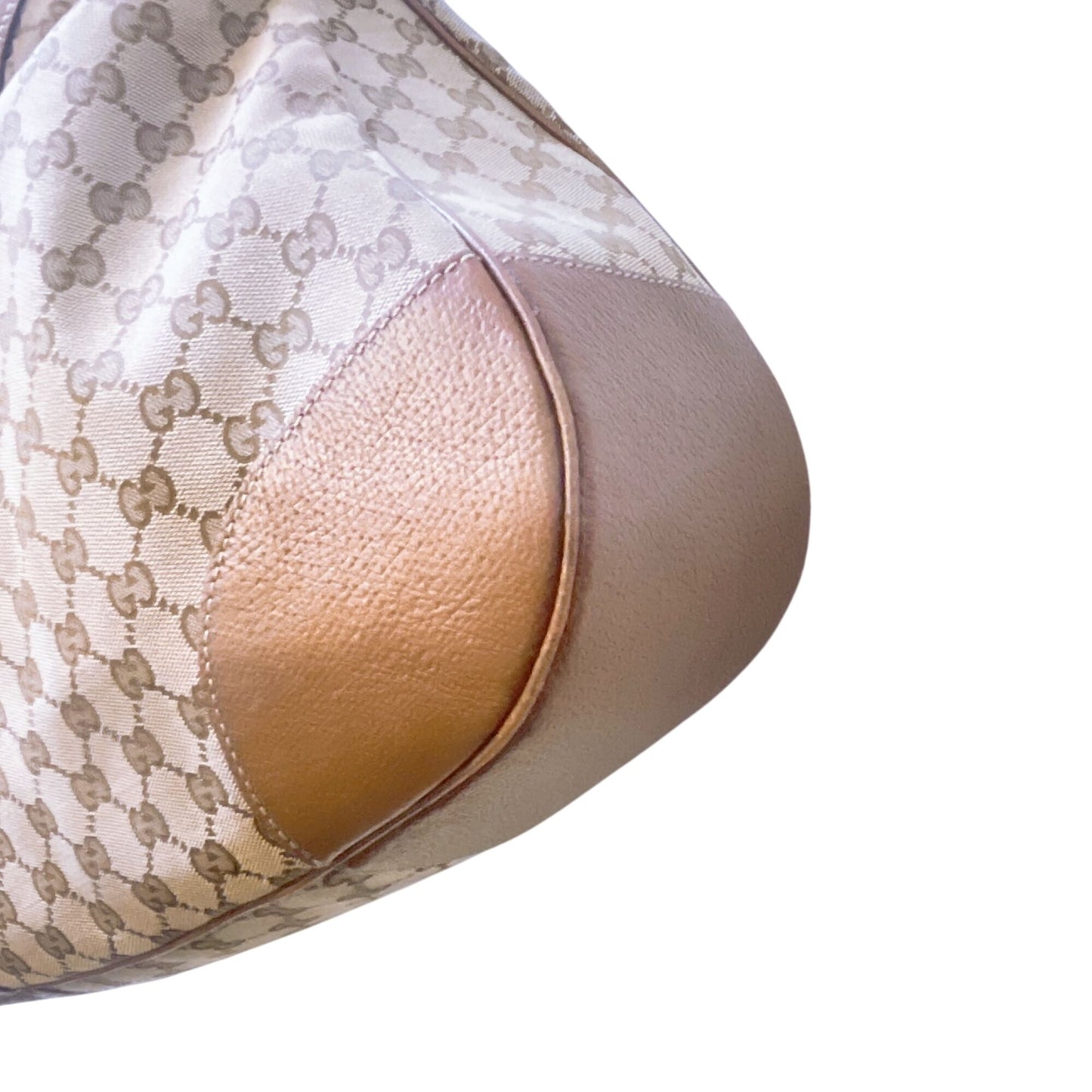 Gucci GG Canvas & Leather Hobo Bag Beige/Brown M