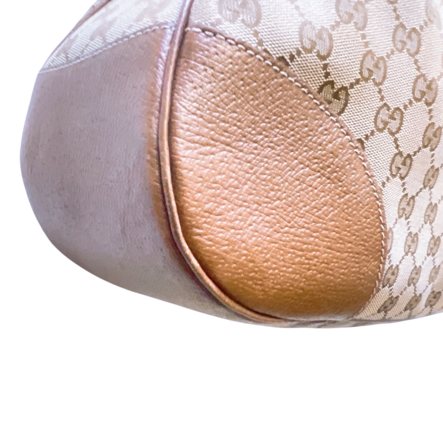 Gucci GG Canvas & Leather Hobo Bag Beige/Brown M