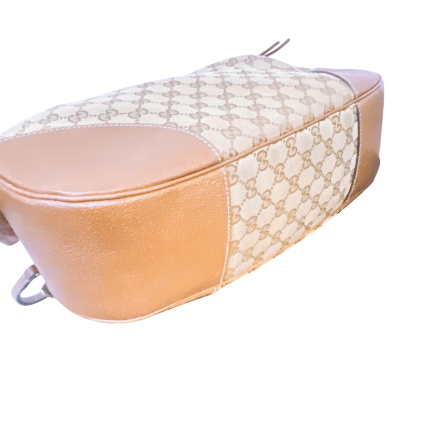 Gucci GG Canvas & Leather Hobo Bag Beige/Brown M