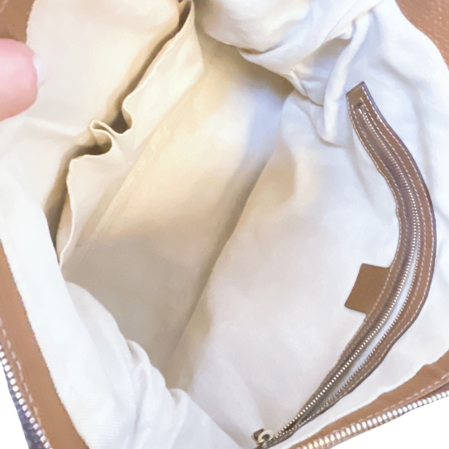 Gucci GG Canvas & Leather Hobo Bag Beige/Brown M