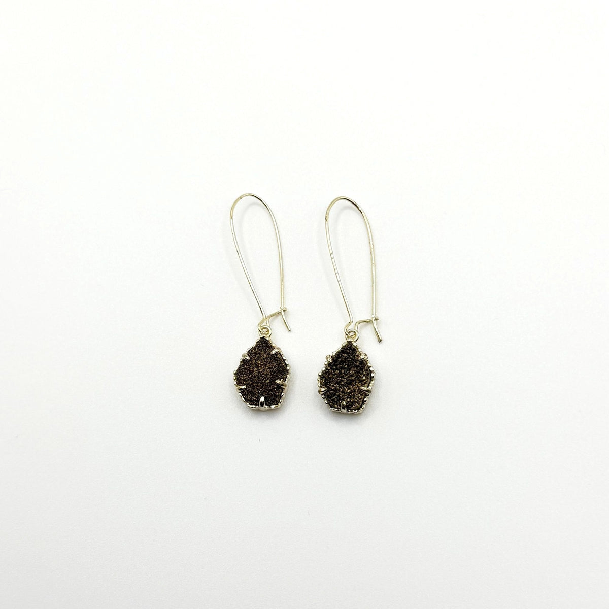 Kendra Scott Gold-Tone Drop Earrings With Textured Stone Accents