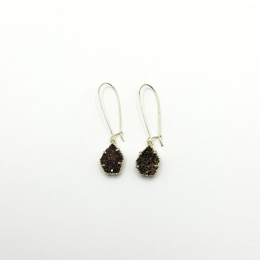 Kendra Scott Gold-Tone Drop Earrings With Textured Stone Accents