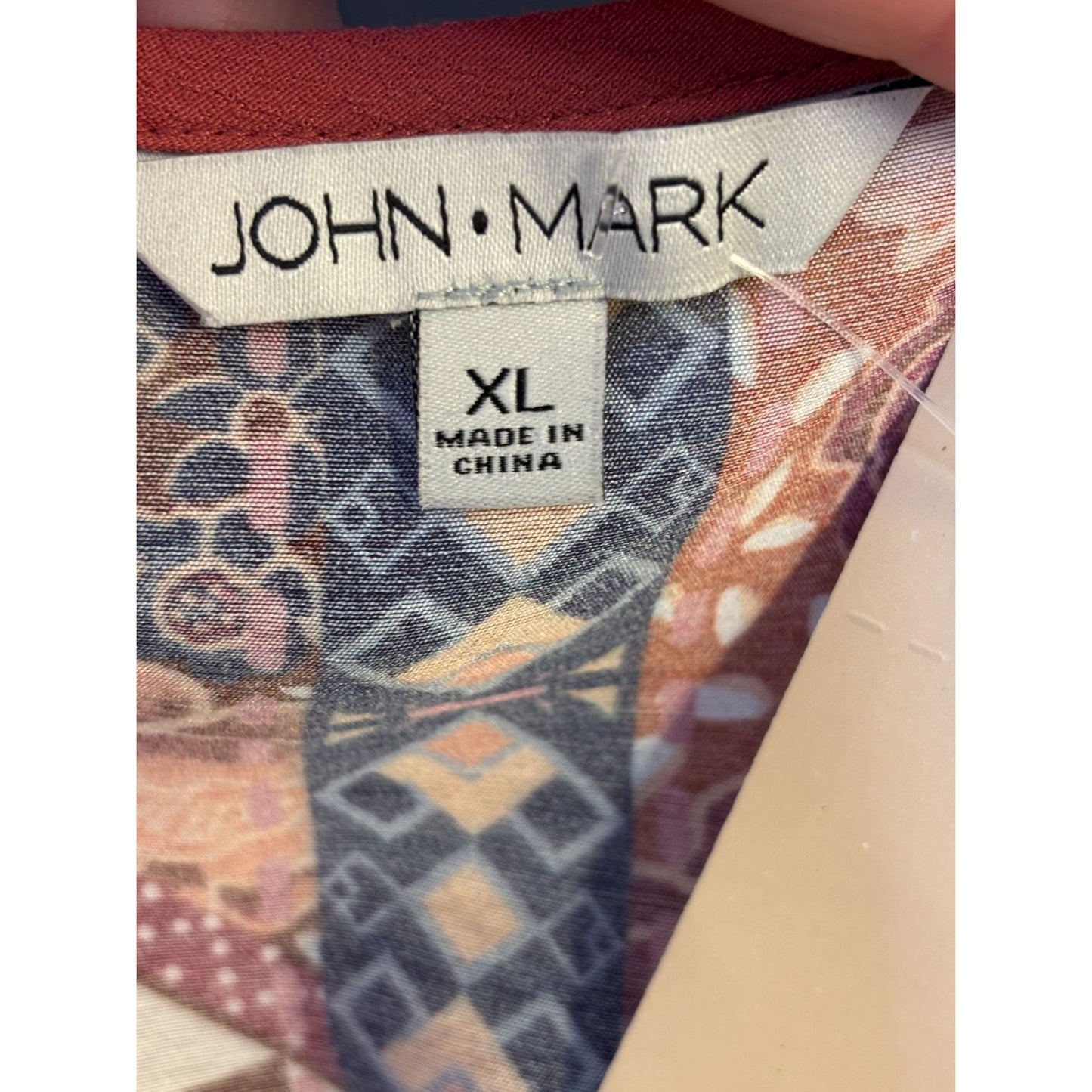 John Mark Embroidered Open Front Cardigan Rust Multi Floral & Leopard Print XL