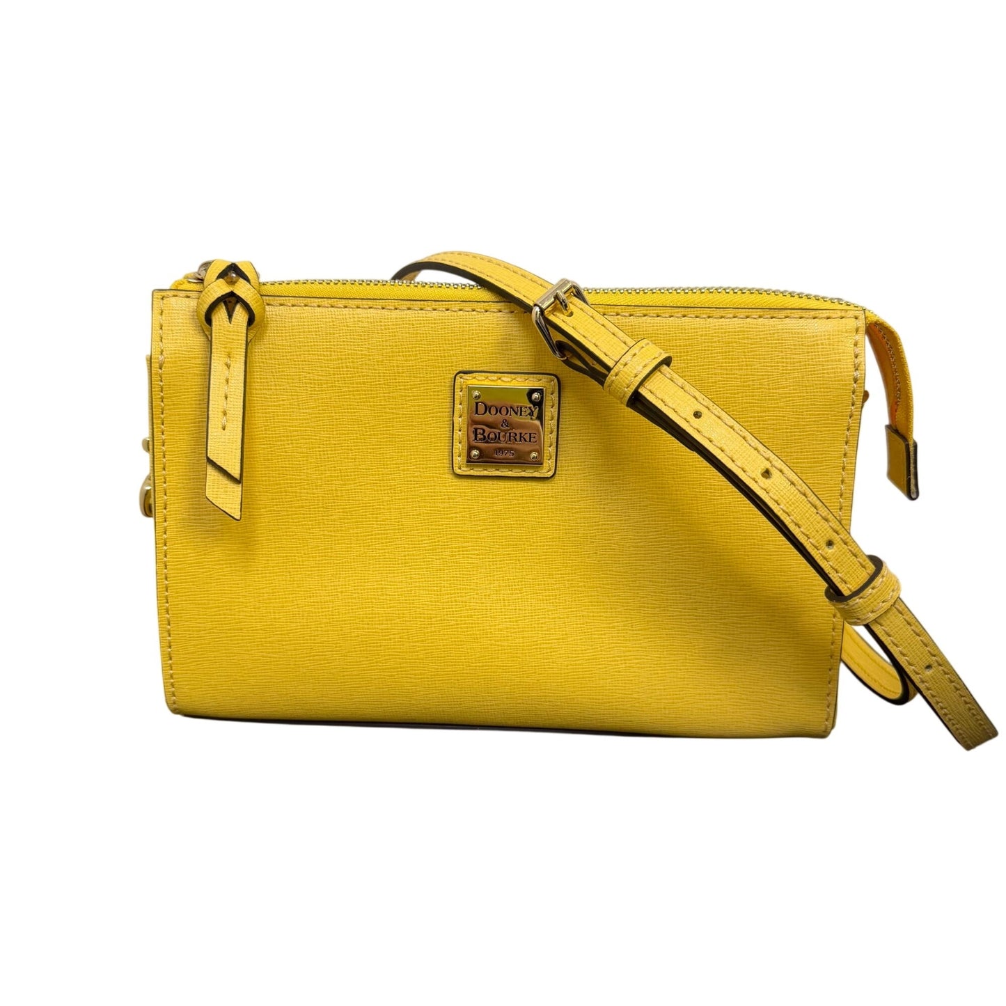 Dooney & Bourke Yellow Crossbody Bag With Adjustable Strap & Gold Hardware
