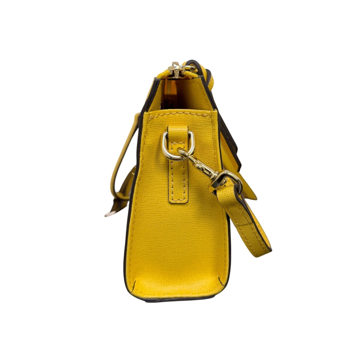Dooney & Bourke Yellow Crossbody Bag With Adjustable Strap & Gold Hardware