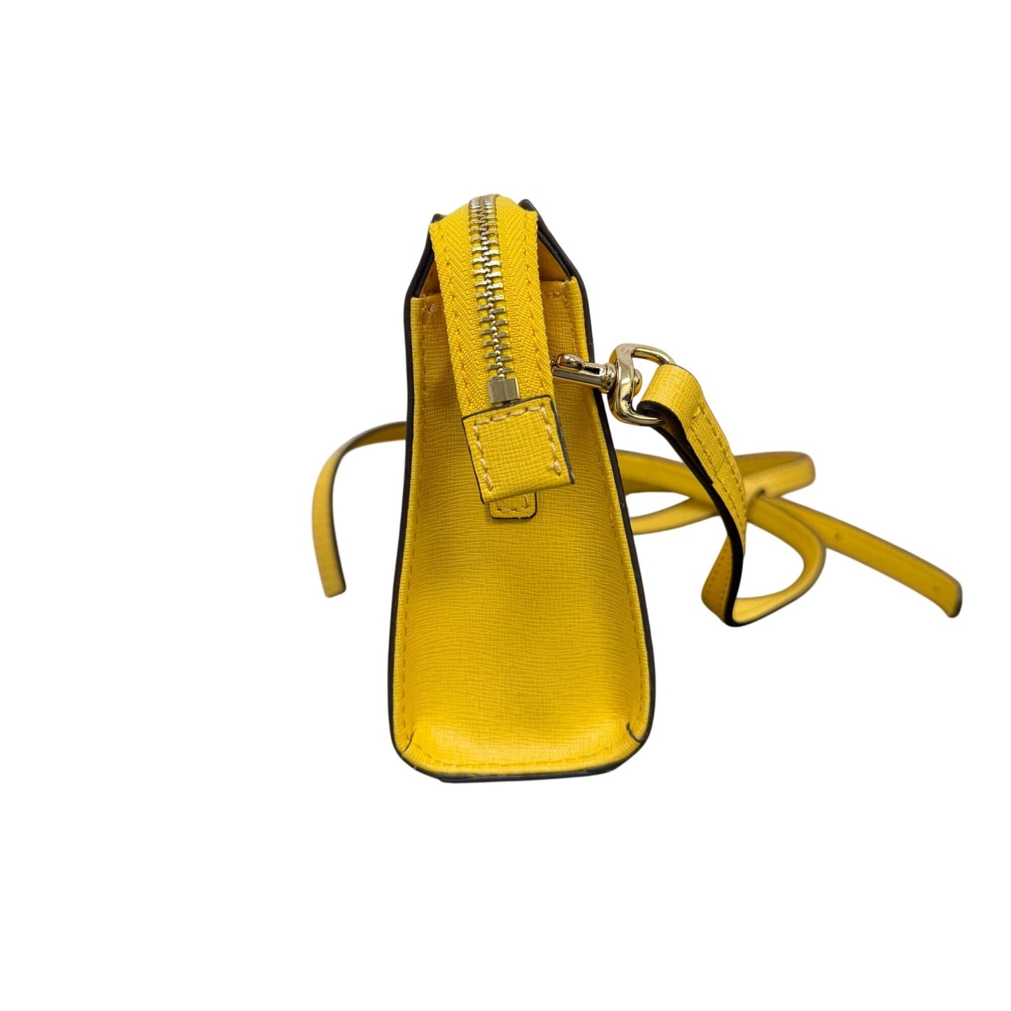 Dooney & Bourke Yellow Crossbody Bag With Adjustable Strap & Gold Hardware