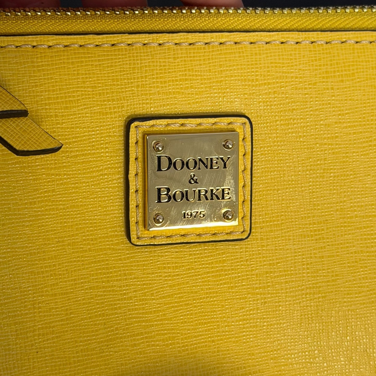 Dooney & Bourke Yellow Crossbody Bag With Adjustable Strap & Gold Hardware