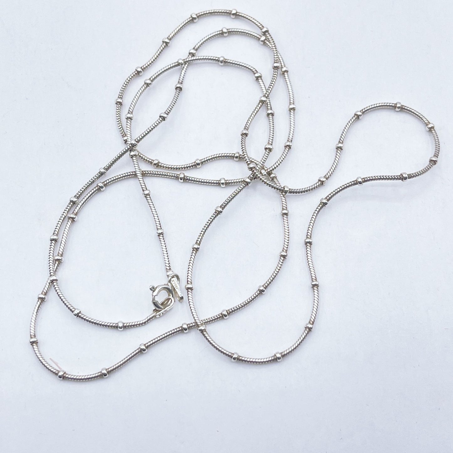 925 Silver Beaded Necklace