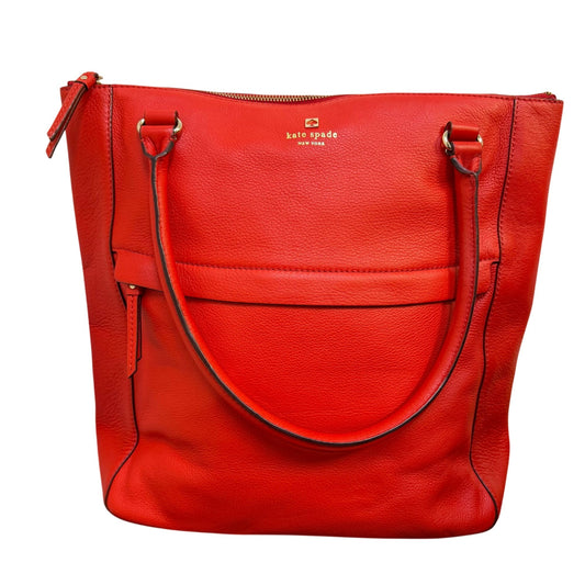 Kate Spade Red Leather Tote Bag Large