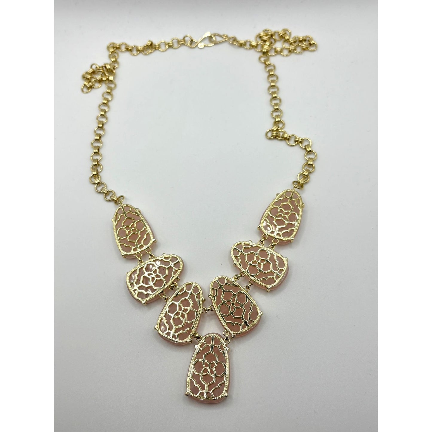 Kendra Scott Gold-Plated Necklace With Rose Quartz Accents