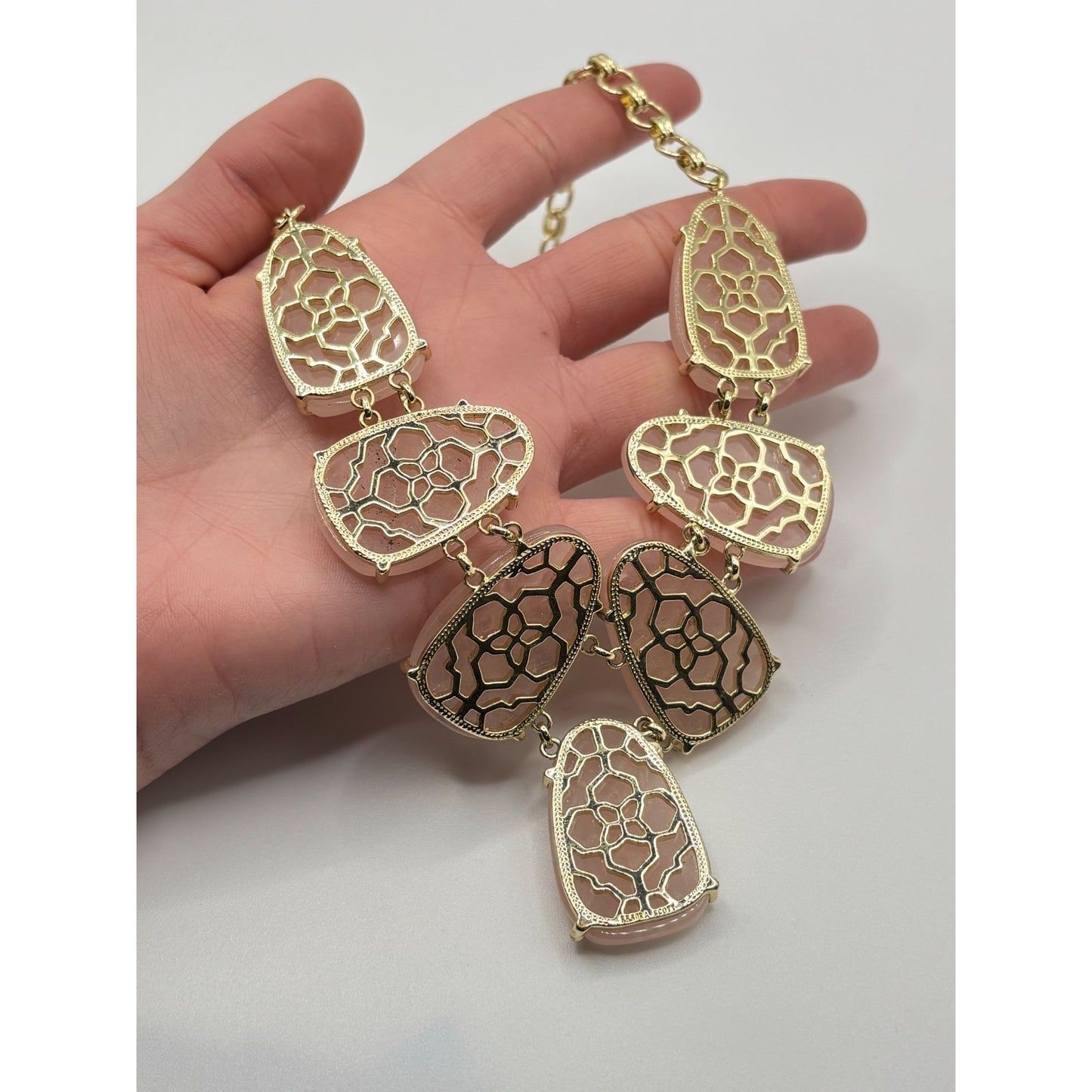 Kendra Scott Gold-Plated Necklace With Rose Quartz Accents