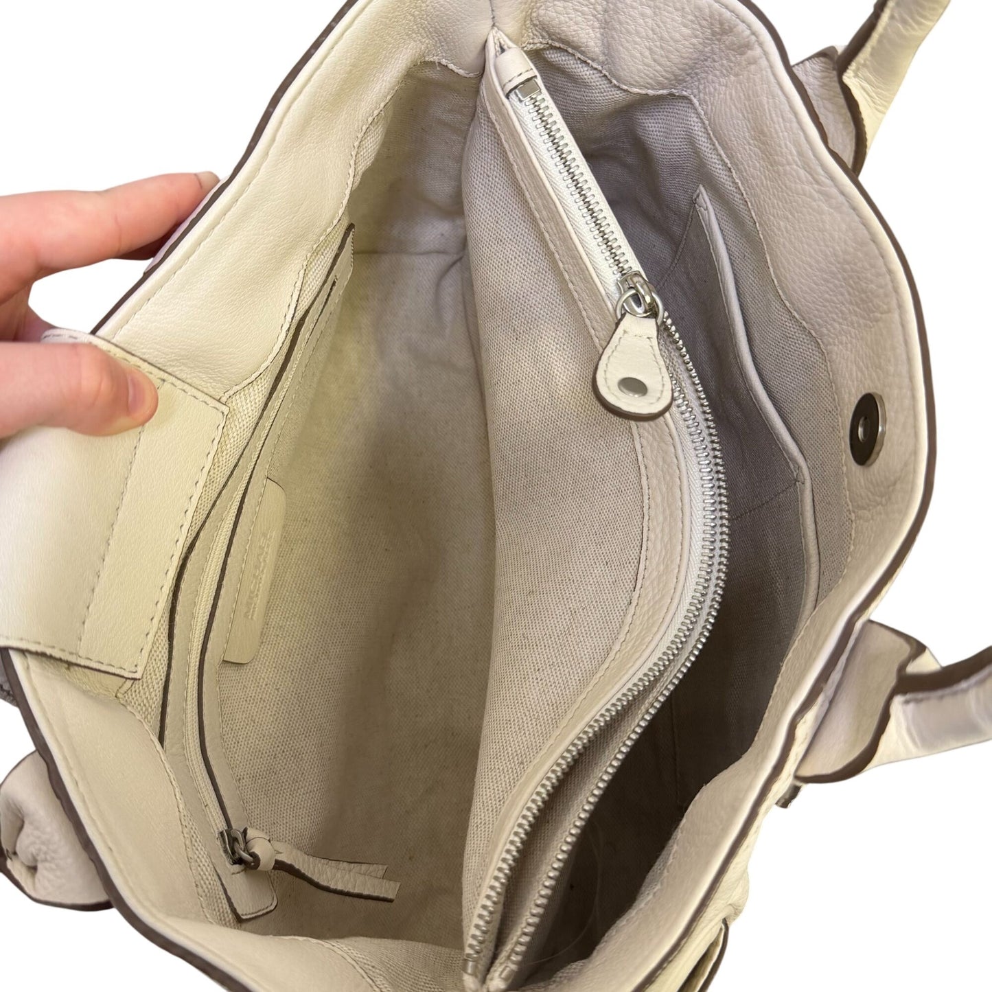 Michael Kors White Leather Satchel Shoulder Bag